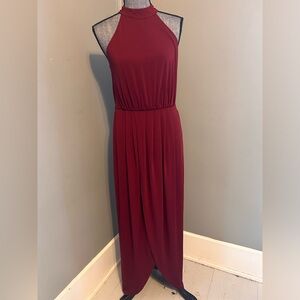 Venus Burgundy High Neck Long Dress Size M